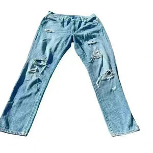 Polo Ralph Lauren Astor Slim Boyfriend Jeans Womens Size 31 X 29 Distressed Blue